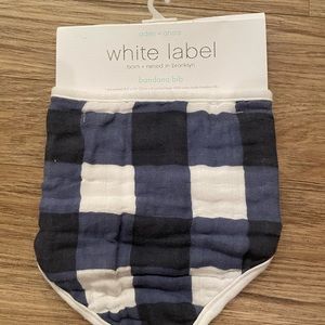 Aden and Anais Bandana Bib White Label muslin Blue White Checkered